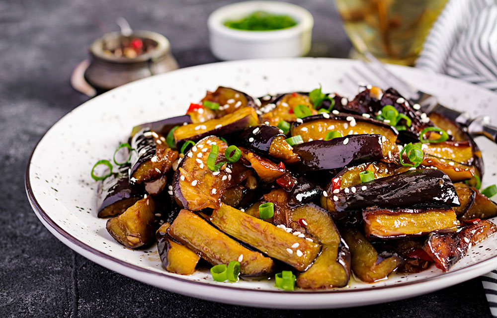 Stir-fry Eggplant with Plum Sauce