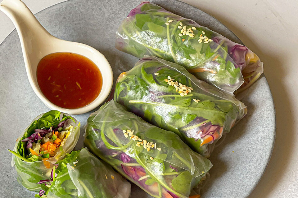 Spring Rolls with Plum Dipping Sauce