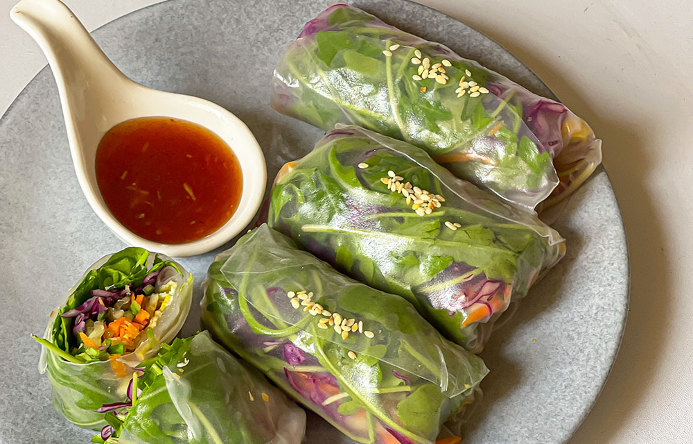 Spring Rolls with Plum Dipping Sauce